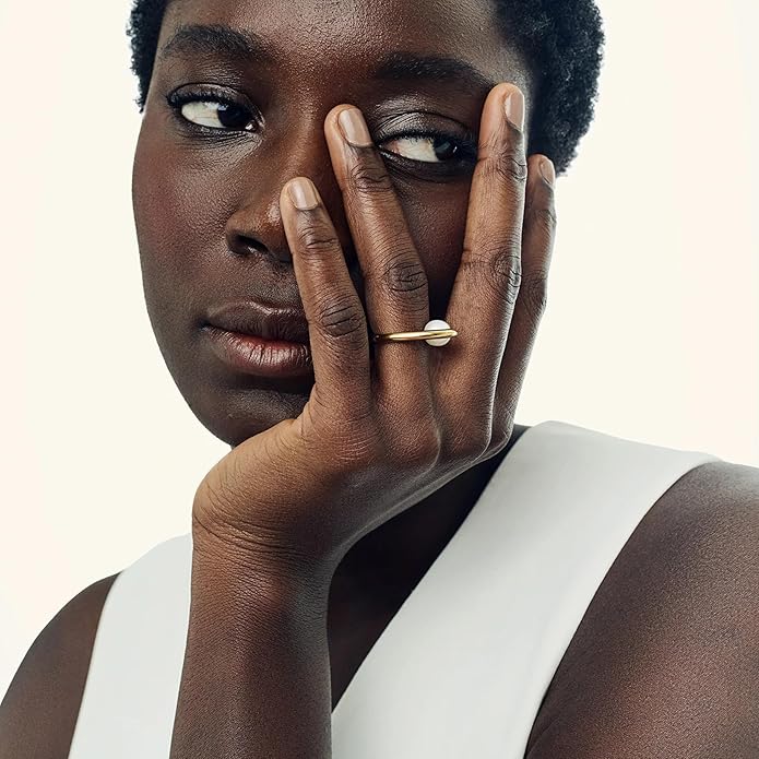 Hey Harper Gold Ring for Women - Gold Plated Stacking Waterproof & Sweatproof Jewerly Ring - Everday Non Tarnish Cute Fashion Circle Rings