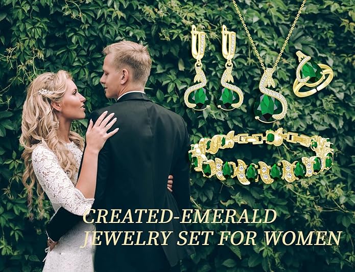 GZWHD Jewelry Set for Women Water Drop Cubic Zirconia Artificial Crystal Earrings Pendant Necklace Open Ring Tennis Bracelet Wedding Anniversary Birthday Engagement Gift for Bridesmaid Wife Girlfriend Friend