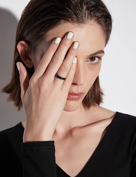 Greenpod 2mm 4mm 6mm Tungsten Wedding Bands Ring for Women Men Rose Gold/Silver/Gold/Black Polished Slim Engagement Promise Rings Comfort Fit Size 4-13