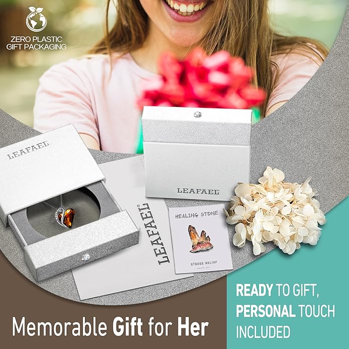 Necklaces for Women, Infinity Love Birthstone Heart Crystal Pendant, Birthday Jewelry Gifts for Her, Mom, and Wife, Silver Plated, 18 plus 2 inch Adjustable Chain