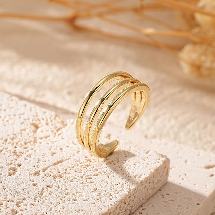 14K Gold Filled Toe Rings for Women Adjustable Toe Ring Band Rings Flower CZ Celtic Knot Comfort-Fit Open Toe Rings Beach Foot Jewelry for Summer