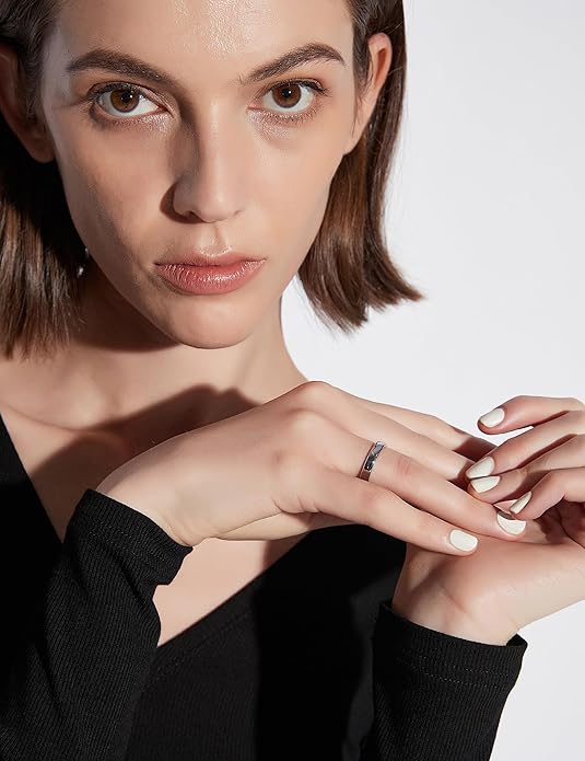 Greenpod 2mm 4mm 6mm Tungsten Wedding Bands Ring for Women Men Rose Gold/Silver/Gold/Black Polished Slim Engagement Promise Rings Comfort Fit Size 4-13