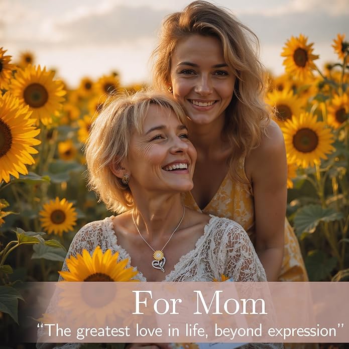 1 Carat Moissanite Sunflower Pendant Necklace | 'You Are My Sunshine' Engraved Heart Charm | 925 Sterling Silver | Radiant Anniversary, Wedding, Timeless Commitment Gift for Her