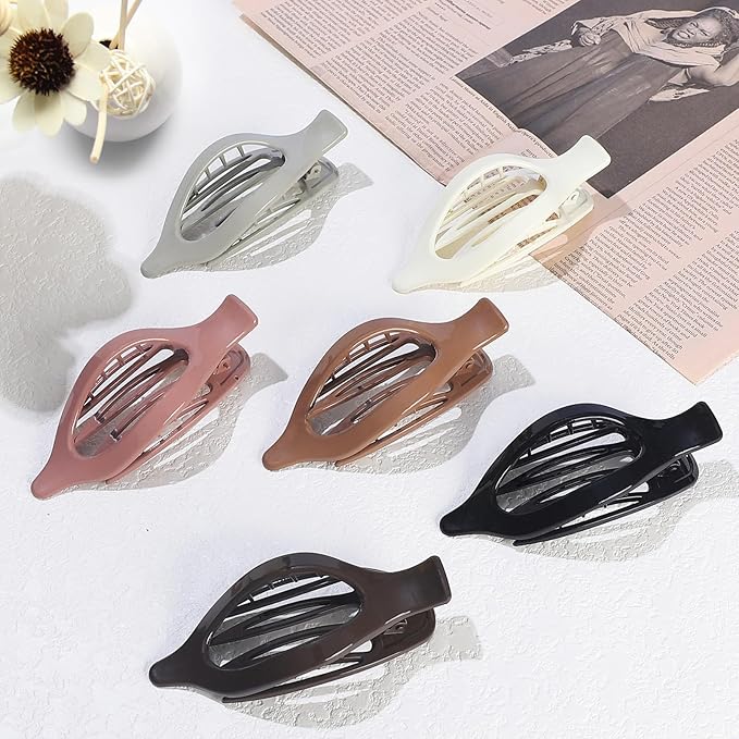 Flat Hair Clip 6 pcs Lay Down Claw Clips Hair Accessories for Women - Gloss