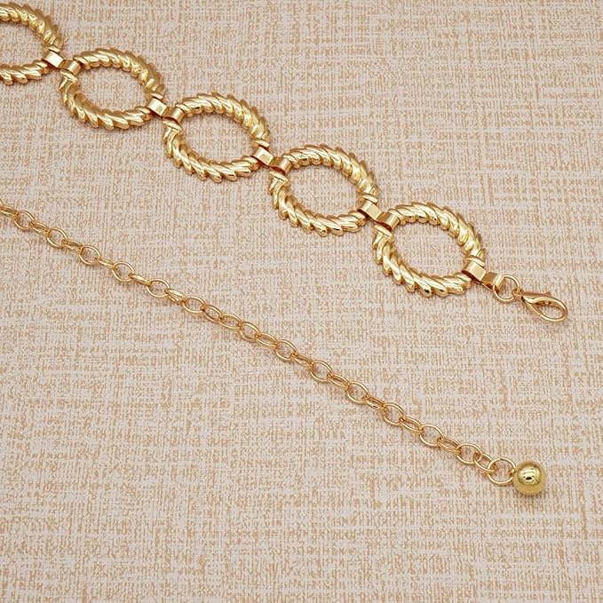 Women's Chain Belt Metal Waist Belt Chunky Belly Link Belt