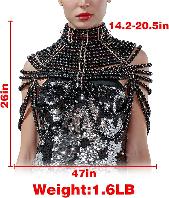 CCbodily Pearl Body Chain Bra - Fashion Shoulder Necklaces Bra Chain Body Jewelry