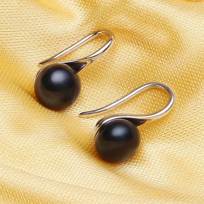 Pearl Jewelry Set For Women 925 Sterling Silver Necklace Pearl Pendant & Pearl Earrings Freshwater Pearl Drop Jewelry Set for Wedding Prom Gift