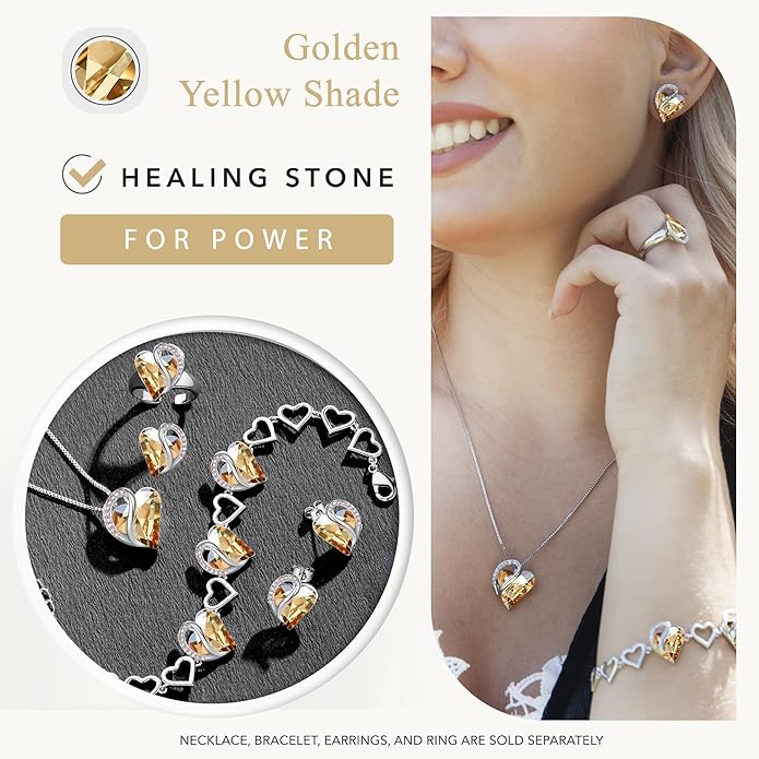 Necklaces for Women, Infinity Love Birthstone Heart Crystal Pendant, Birthday Jewelry Gifts for Her, Mom, and Wife, Silver Plated, 18 plus 2 inch Adjustable Chain