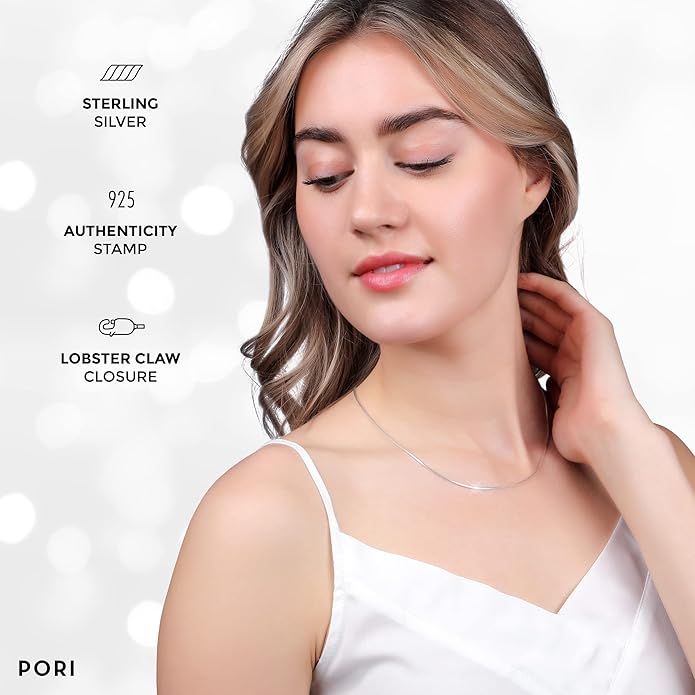 PORI JEWELERS 925 Sterling Silver 1.5MM Magic 8 Sided Italian Snake Chain - Women - Made In Italy