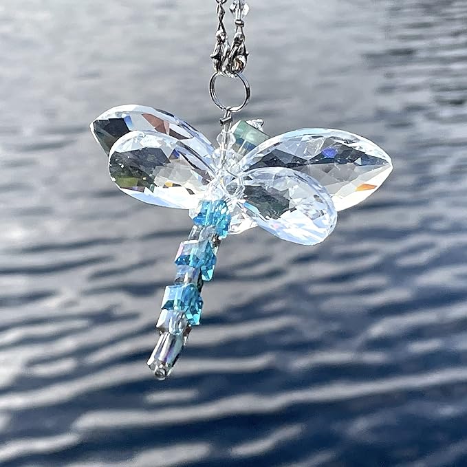 Dragonfly Gift - Crystal Dragonfly Charm - Rainbow Maker - Prism Suncatcher for Garden, Home, Car and Window Decor - Gifts for Mom and Grandma