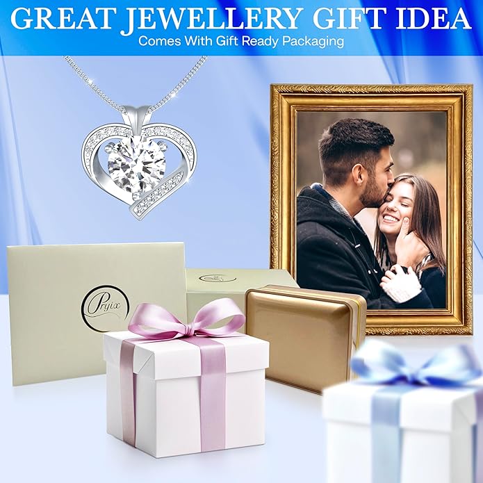 GRA-Certified 1-3 Carat Moissanite Heart Pendant Necklace for Wife or Girlfriend, Romantic Gift Necklace Perfect for Women on Anniversaries, Birthdays, and Valentine's Day