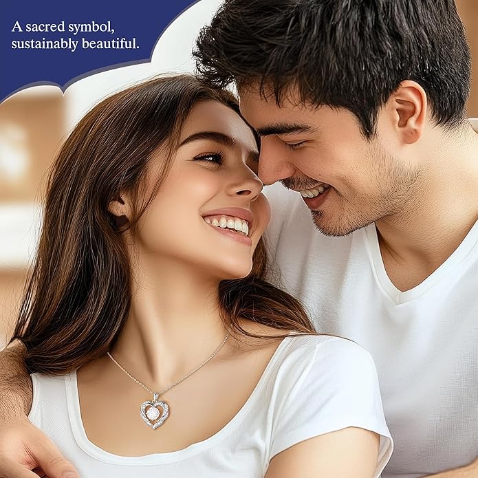 MOOSEA Moissanite Necklace for Women, 1-3 Carat D Color VVS1 Clarity Moissanite Heart Pendant Necklaces Anniversary Birthday Gifts for Wife Mom Daughter 925 Sterling Silver Necklace