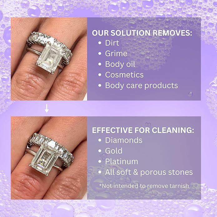 GemOro Sparkle Safe Jewelry Cleaner | for Fine & Fashion Jewelry | Professional Performance Cleans Rings Watches Glasses Earrings