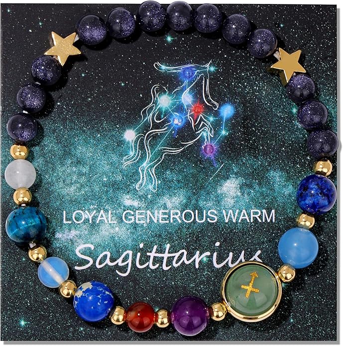 Zodiac Bracelets for Women Men,12 Constellations Healing Crystal Stone Beads Bracelet Birthday Zodiac Gifts Horoscope Spiritual Jewelry Bracelet Gifts