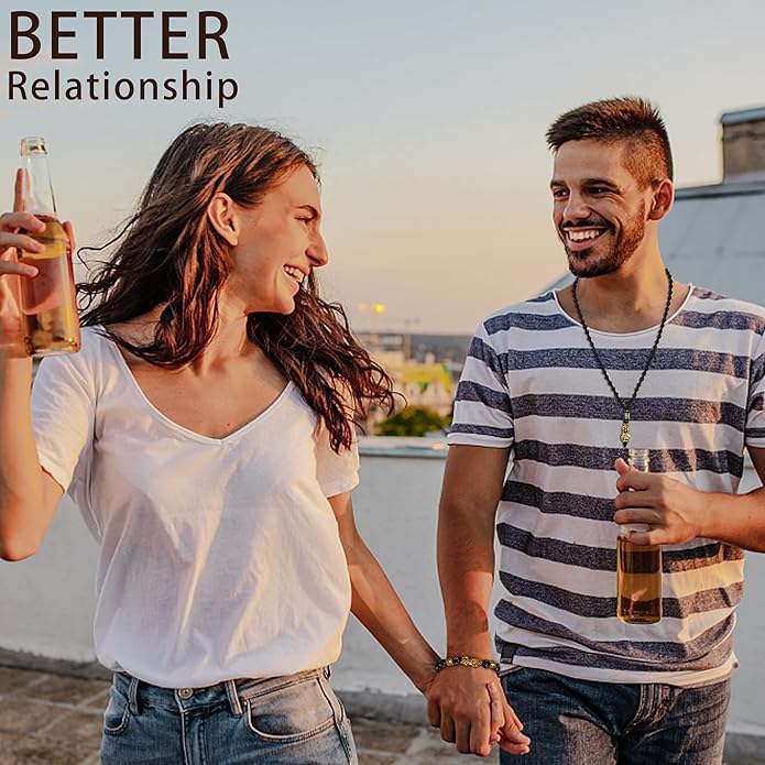 Fansilver 7 Pieces Feng Shui Bracelet Necklace Ring Set for Women Men Feng Shui Pi Xiu Mantra Ring Good Luck Black Obsidian Bracelet Adjustable Feng Shui wealth Necklaces Jewelry