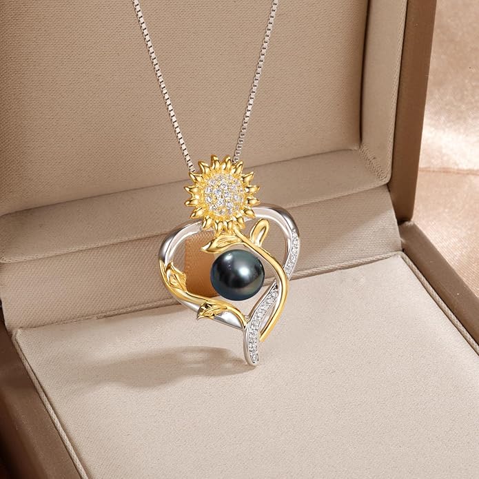 Anniversary Birthday Gifts for Wife Necklace for Women Jewelry Tahitian Black Pearl Necklace Valentine's Christmas Day Mothers Day Build Your Mom Wife Girlfriend Best Gifts for Women