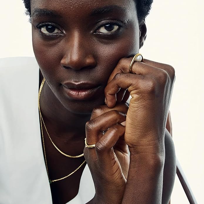 Hey Harper Gold Ring for Women - Gold Plated Stacking Waterproof & Sweatproof Jewerly Ring - Everday Non Tarnish Cute Fashion Circle Rings