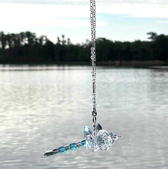 Dragonfly Gift - Crystal Dragonfly Charm - Rainbow Maker - Prism Suncatcher for Garden, Home, Car and Window Decor - Gifts for Mom and Grandma