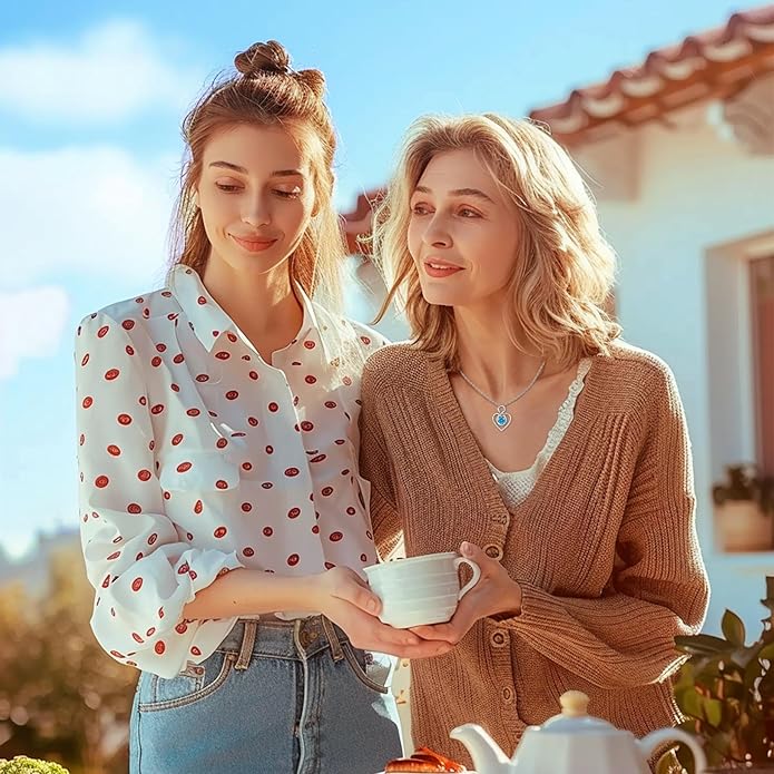 Heart Necklace for Women, 925 Silver Necklace with Infinity Heart Pendant, Personalized Birthstone Necklace Anniversary Birthday Gifts for Wife, Girlfriend, Mom