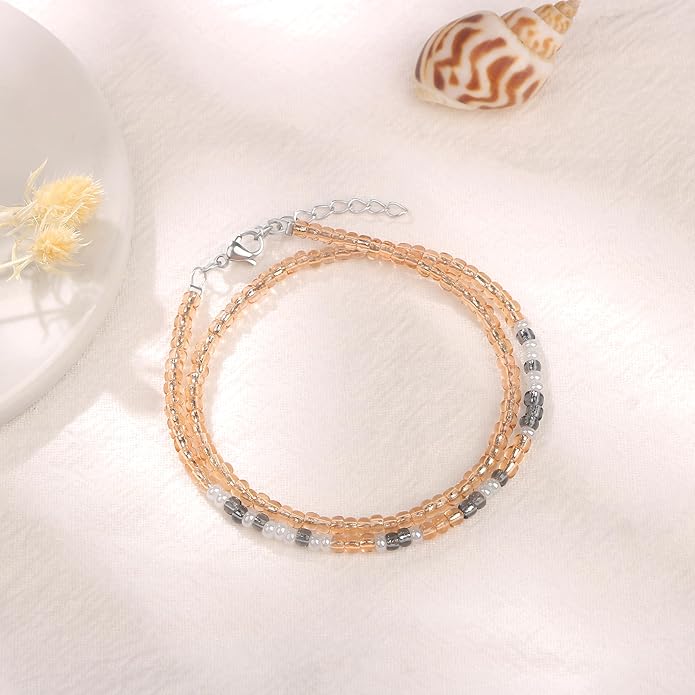 Birthday Gifts for Women Layered Morse Code Bracelets for Mom Aunt Friends Wife Her Beaded Strand Bracelet