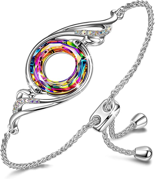 Kate Lynn ♥ Rise From the Ashes Phoenix Bracelet Made with Crystals from Austria, Adjustable Slider Bracelet for Women, Packaged with Jewelry Box, Birthday Gift for Women, Symbol of Luck and Renewal