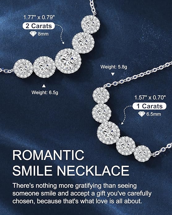 Moissanite Necklace for Women, 1.7-7.6 Carat Heart Necklace Engraved 'I LOVE YOU' Gift for Wife, Wedding Anniversary Birthday Gifts for Women, Jewelry Gifts for Her Wife Mom Girlfriend Lady