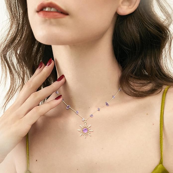 Charm Necklace for Women Gold Evil Eye Sun Moon Flower Coin Pendant Necklace Dainty Paperclip Chain Vintage Luck Amulet Choker Necklaces Celestial Jewelry Gift