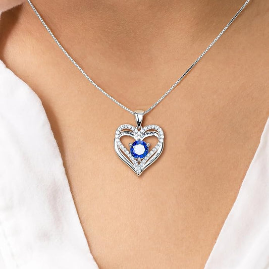 Entwined Souls Necklace - Sterling Silver Double Heart Pendant | Engraved 'I Love You Always and Forever' | Gift for Couples, Anniversary, Wedding