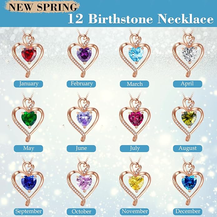 Heart Necklaces for Women 925 Sterling Silver Pendant Necklace Rose Gold Plated White Gold/14K Gold Plated Love Necklace for Her Girlfriend Wife Valentines Day Birthday Women Jewelry 18"+2"