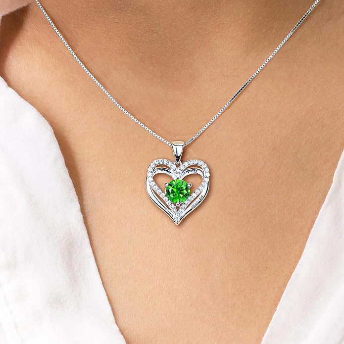 Entwined Souls Necklace - Sterling Silver Double Heart Pendant | Engraved 'I Love You Always and Forever' | Gift for Couples, Anniversary, Wedding