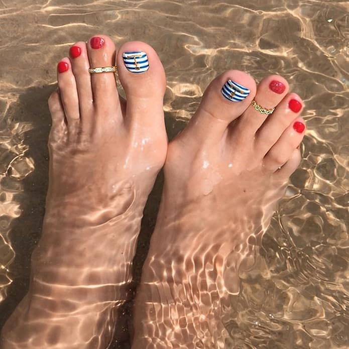 Jstyle 14k Gold Filled Toe Rings for Women Adjustable Toe Ring Band Rings Cubic Zirconia Daisy Flower Toe Rings Summer Beach Foot Jewelry