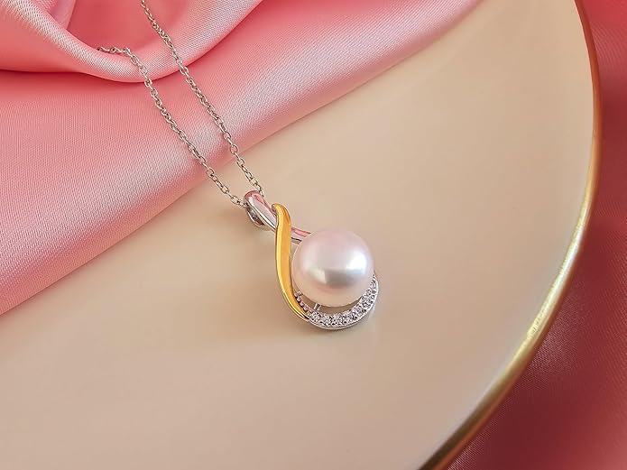 Gifts For Wife Wedding Anniversary - mothers day gifts for wife - AAA+ Real Pearl Necklaces For Women (18k Gold Platting 925 Sterling Silver) mothers necklace ideas Birthday Freshwater Pearl Necklace