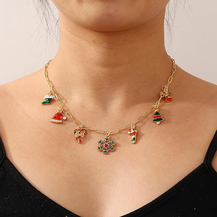 Charm Necklace for Women, 14K Gold Plated Shell Sun Starfish Summer Beach Necklace 16+3" Paperclip Chain Jewelry Gifts