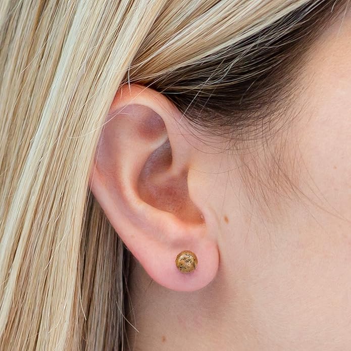 Wood Stud Earrings for Women - Wooden Handmade Earrings - Surgical Steel Brown Boho Earrings