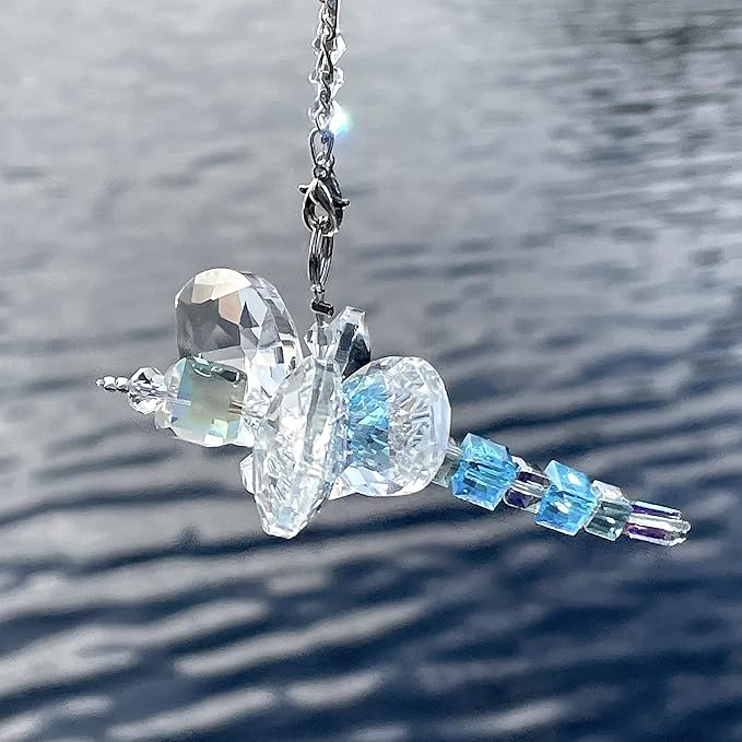 Dragonfly Gift - Crystal Dragonfly Charm - Rainbow Maker - Prism Suncatcher for Garden, Home, Car and Window Decor - Gifts for Mom and Grandma