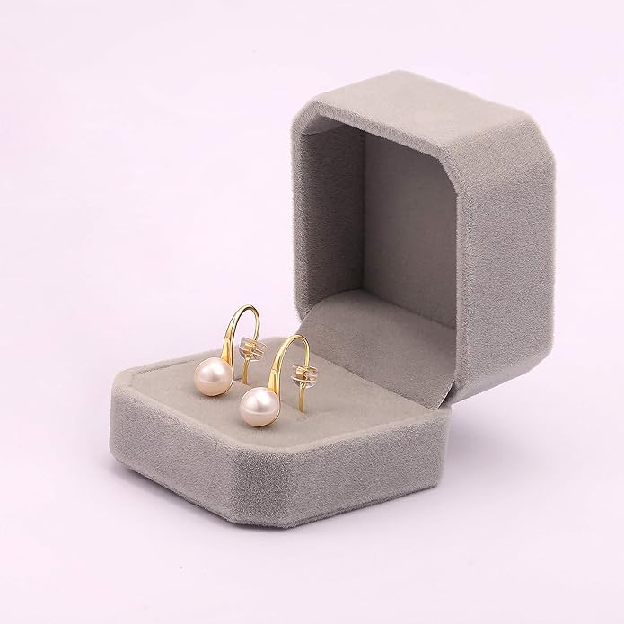 925 Sterling Silver Hoop Handpicked AAA+ Quality 7.5-8mm White Freshwater Cultured Pearl Dangle Drop Earrings Jewelry for Women