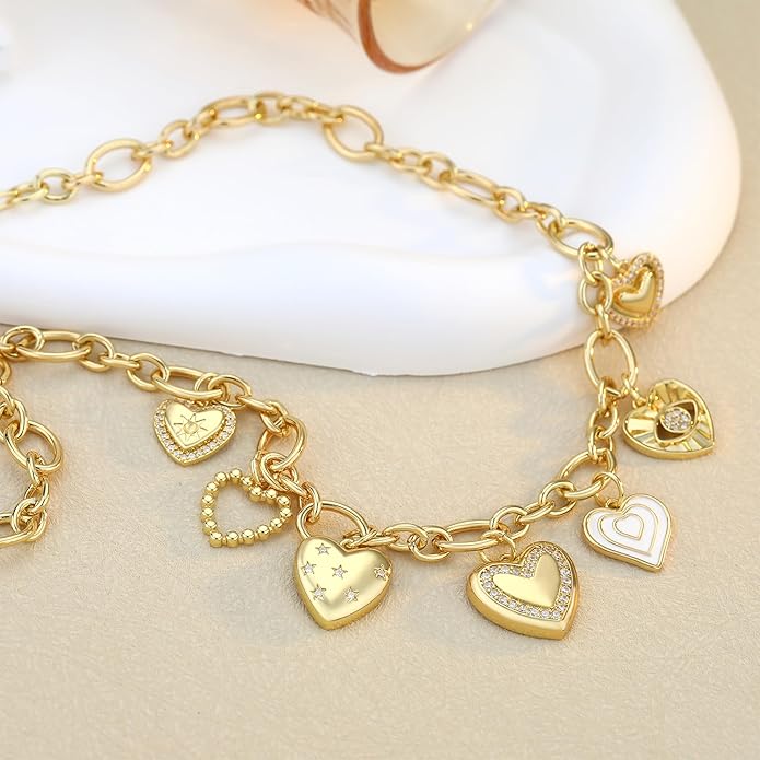 Charm Necklace for Women Gold Evil Eye Sun Moon Flower Coin Pendant Necklace Dainty Paperclip Chain Vintage Luck Amulet Choker Necklaces Celestial Jewelry Gift