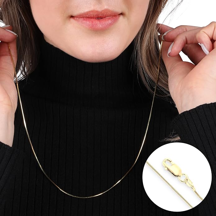 PORI JEWELERS 925 Sterling Silver 1.5MM Magic 8 Sided Italian Snake Chain - Women - Made In Italy