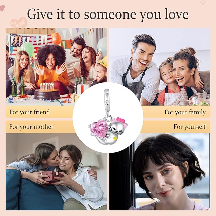 Annmors Charms for Bracelets Family Animal Safety Chains Nature Dangle for Women Bracelets & Necklace Pendant