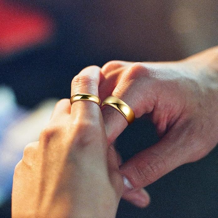 Greenpod 2mm 4mm 6mm Tungsten Wedding Bands Ring for Women Men Rose Gold/Silver/Gold/Black Polished Slim Engagement Promise Rings Comfort Fit Size 4-13