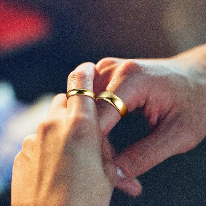 Greenpod 2mm 4mm 6mm Tungsten Wedding Bands Ring for Women Men Rose Gold/Silver/Gold/Black Polished Slim Engagement Promise Rings Comfort Fit Size 4-13