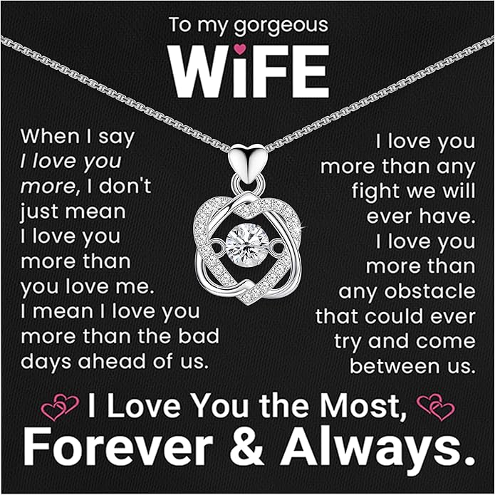 To My Wife Necklace From Husband| Anniversary or Birthday Love Gift for Her| Soulmate Mother's Day or Valentine's Day Pendant Jewelry for Hot Doe