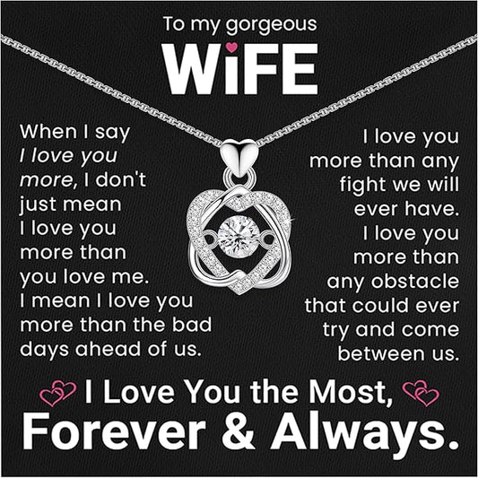 To My Wife Necklace From Husband| Anniversary or Birthday Love Gift for Her| Soulmate Mother's Day or Valentine's Day Pendant Jewelry for Hot Doe