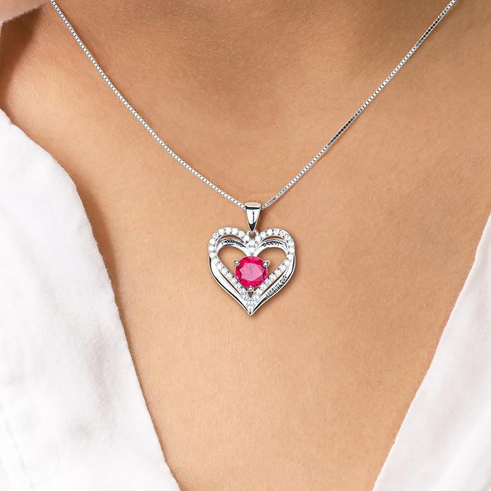 Entwined Souls Necklace - Sterling Silver Double Heart Pendant | Engraved 'I Love You Always and Forever' | Gift for Couples, Anniversary, Wedding