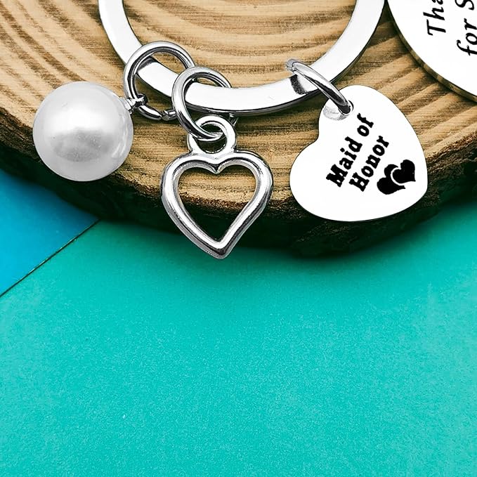 Dabihu Bridesmaid Gift from Bride Bridesmaid Keychain Maid of Honor Jewelry Wedding Bridal Party Gift