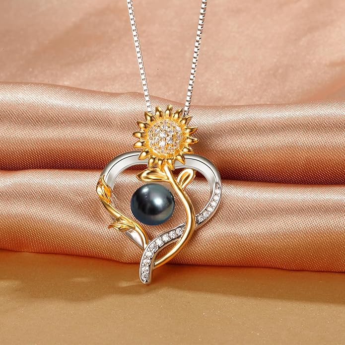 Anniversary Birthday Gifts for Wife Necklace for Women Jewelry Tahitian Black Pearl Necklace Valentine's Christmas Day Mothers Day Build Your Mom Wife Girlfriend Best Gifts for Women