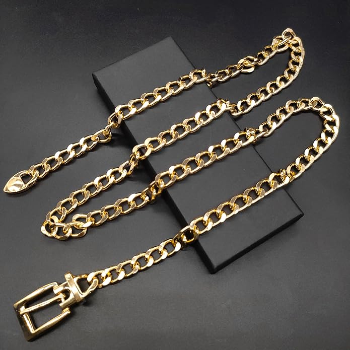 Tornito Metal Waist Chain Gold Chain Belt Chunky Belly Link Chain Moon Double O Ring Sunflower Body Chain Jewelry for Women Dresses Adjustable