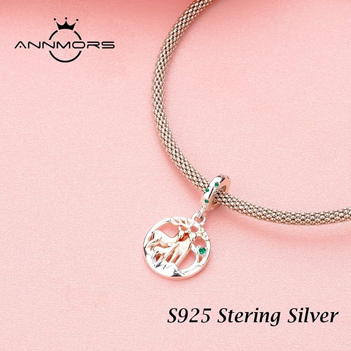 Annmors Charms for Bracelets Family Animal Safety Chains Nature Dangle for Women Bracelets & Necklace Pendant