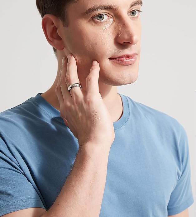 TIGRADE 2mm 4mm 6mm 8mm 10mm Titanium Ring Plain Dome High Polished Wedding Band Comfort Fit Size 3-15