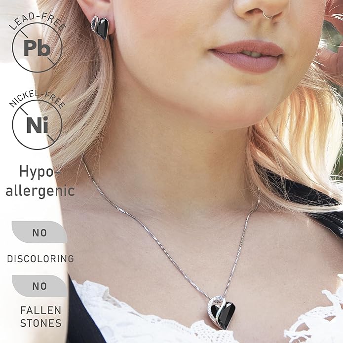 Necklaces for Women, Infinity Love Birthstone Heart Crystal Pendant, Birthday Jewelry Gifts for Her, Mom, and Wife, Silver Plated, 18 plus 2 inch Adjustable Chain